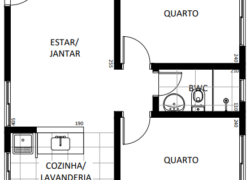 2 quartos, 1 banheiro