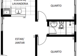 2 quartos e 1 banheiro