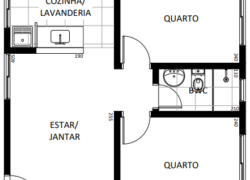 2 quartos e 1 banheiro