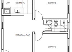 2 quartos, 1 banheiro
