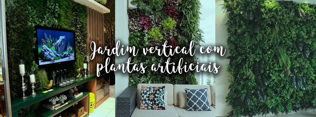 Jardim vertical com plantas artificiais - Lyx