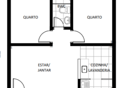 2 quartos e 1 banheiro