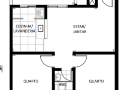 2 quartos, 1 banheiro e jardim privativo c/ churrasqueira